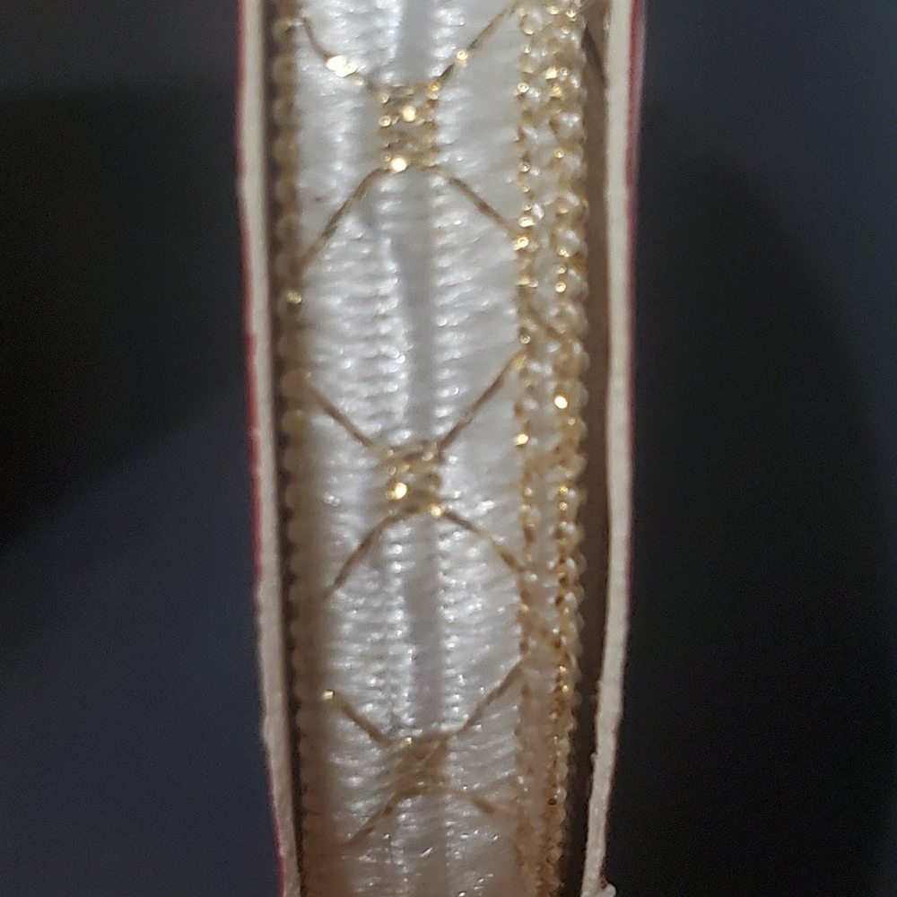 $2 Add-on Christmas Ribbon White Gold .5"x3yd Metallic Trim